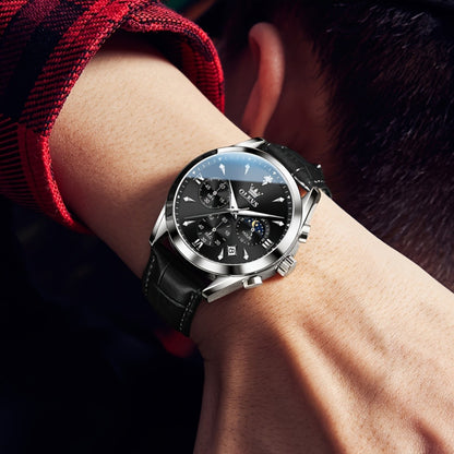 Men's Quartz Watch - Multifunction Chronograph for O1LEVS 6-Hand , Moon Phase, Luminous - product detail view 2