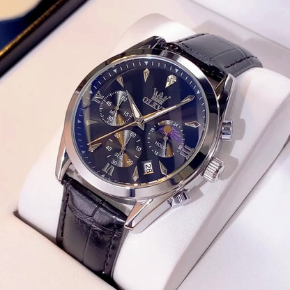 Men's Quartz Watch - Multifunction Chronograph for O1LEVS 6-Hand , Moon Phase, Luminous - product detail view 13
