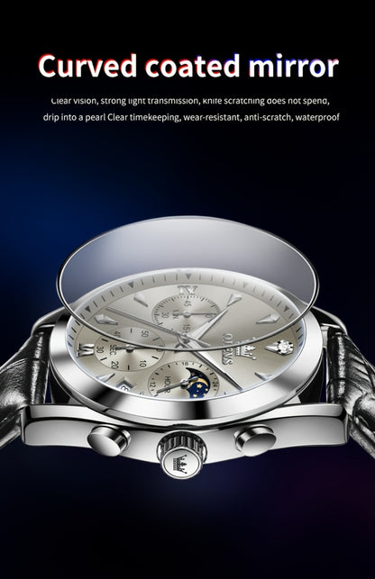 Men's Quartz Watch - Multifunction Chronograph for O1LEVS 6-Hand , Moon Phase, Luminous - product detail view 17