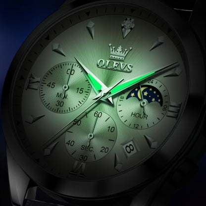 Men's Quartz Watch - Multifunction Chronograph for O1LEVS 6-Hand , Moon Phase, Luminous - product detail view 20