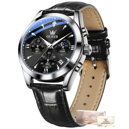 Men's Quartz Watch - Multifunction Chronograph for O1LEVS 6-Hand , Moon Phase, Luminous - product detail view 22