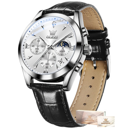 Men's Quartz Watch - Multifunction Chronograph for O1LEVS 6-Hand , Moon Phase, Luminous - product detail view 24