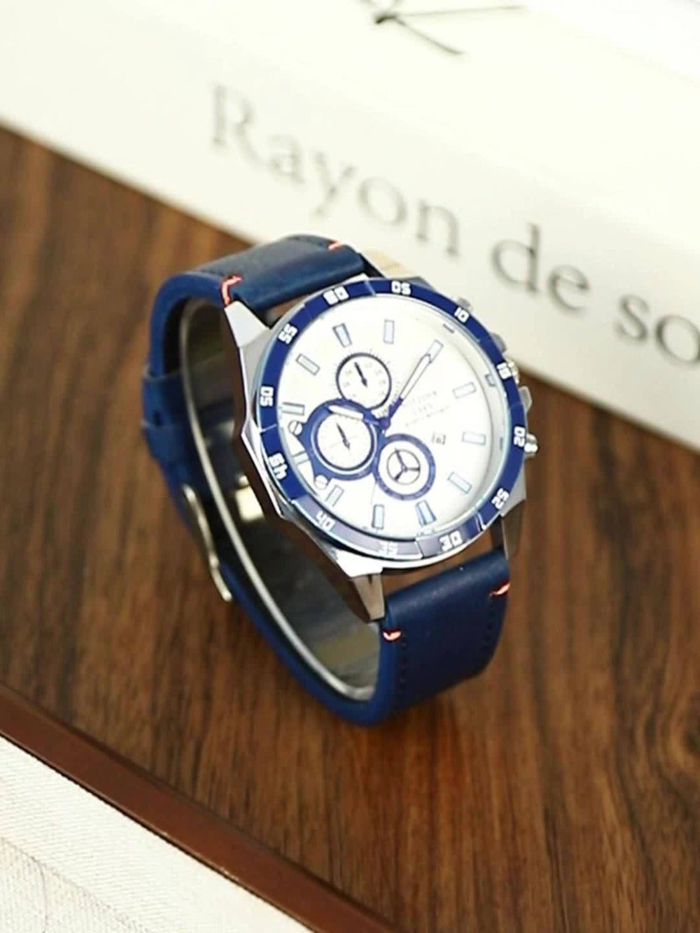 Men's Quartz Watch - NOTIONR 's Faux Leather Date Display, Round Dial, Business & Sport Casual - product detail view 11