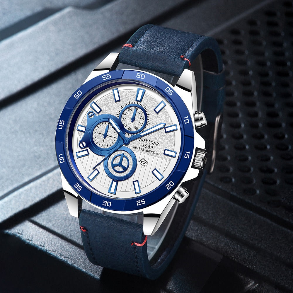 Men's Quartz Watch - NOTIONR 's Faux Leather Date Display, Round Dial, Business & Sport Casual - product detail view 16