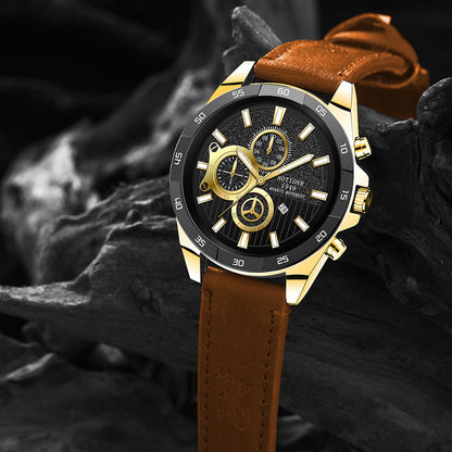 Men's Quartz Watch - NOTIONR 's Faux Leather Date Display, Round Dial, Business & Sport Casual - product detail view 27