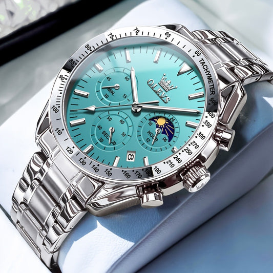 Men's Quartz Watch - OLEVS Luxury Luminous for Stainless Steel Dress Business Wristwatch Day - main product view