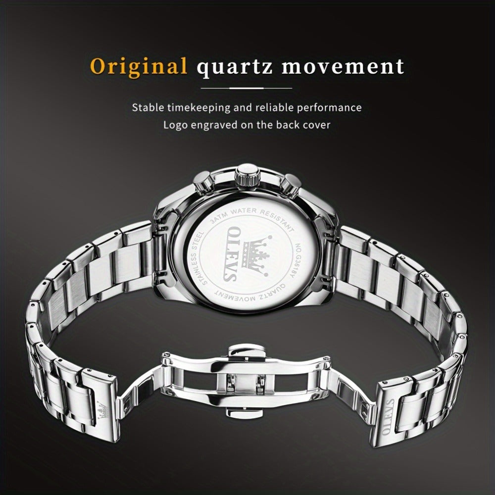 Men's Quartz Watch - OLEVS Luxury Luminous for Stainless Steel Dress Business Wristwatch Day - product detail view 10