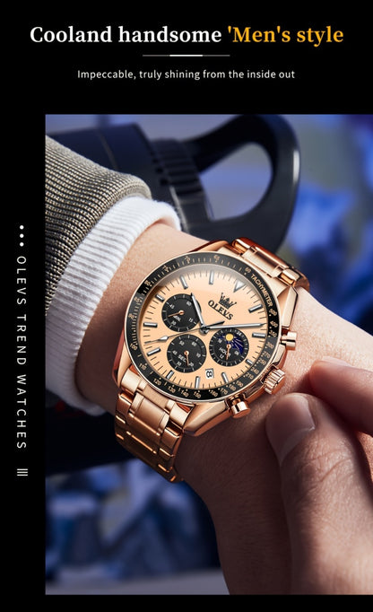 Men's Quartz Watch - OLEVS Luxury Luminous for Stainless Steel Dress Business Wristwatch Day - product detail view 16