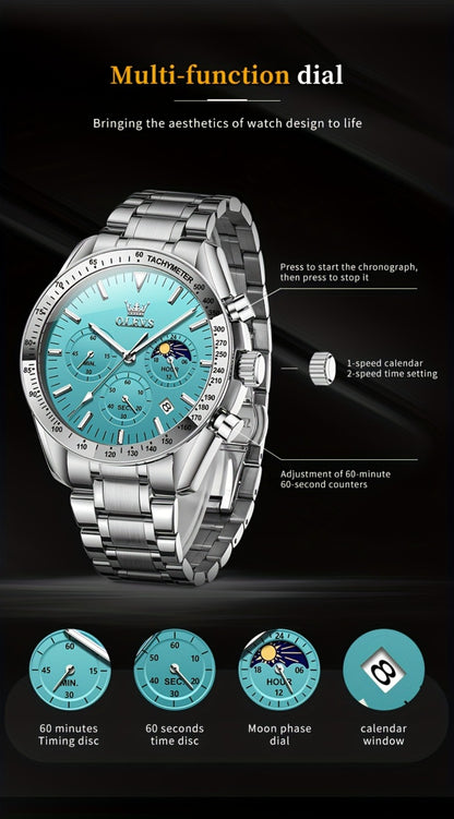 Men's Quartz Watch - OLEVS Luxury Luminous for Stainless Steel Dress Business Wristwatch Day - product detail view 19