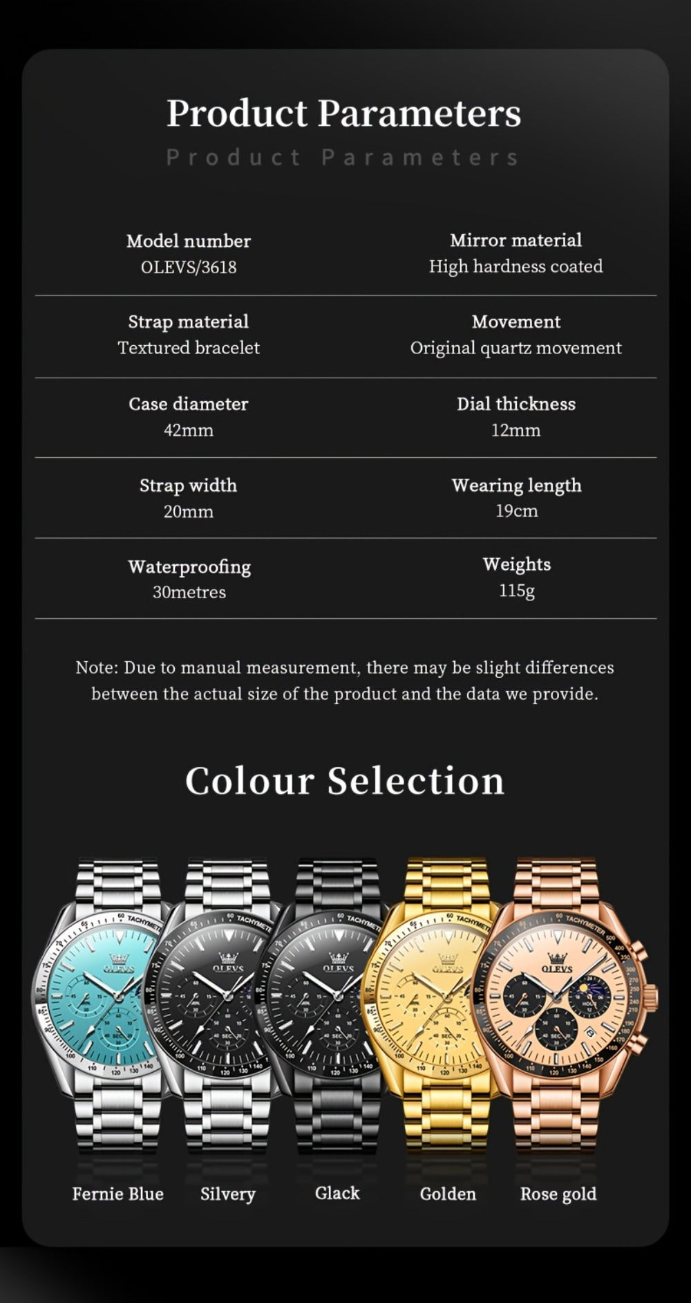 Men's Quartz Watch - OLEVS Luxury Luminous for Stainless Steel Dress Business Wristwatch Day - product detail view 20