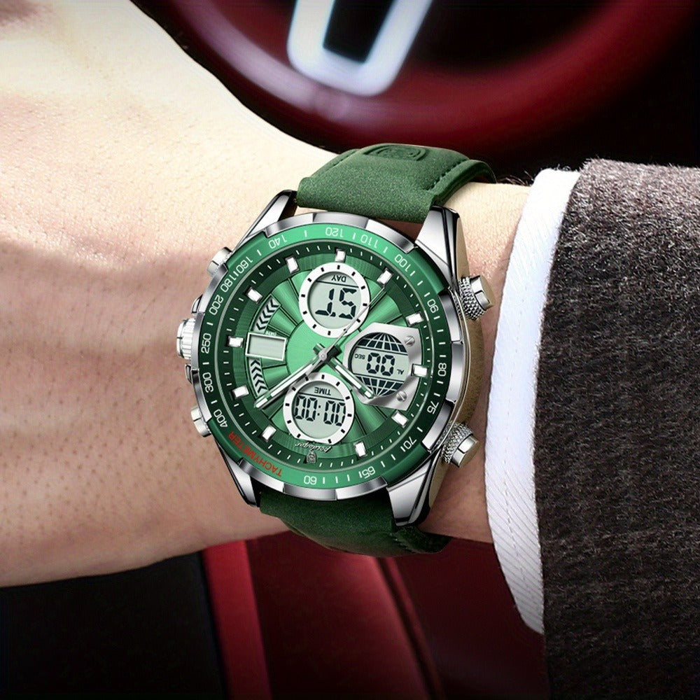 Men's Quartz Watch - POEDAGAR 's Analog-Digital Sport , Waterproof, Alarm, Calendar | 8 Colors - product detail view 14