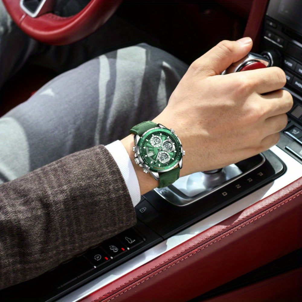 Men's Quartz Watch - POEDAGAR 's Analog-Digital Sport , Waterproof, Alarm, Calendar | 8 Colors - product detail view 16