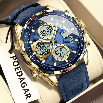 Men's Quartz Watch - POEDAGAR 's Analog-Digital Sport , Waterproof, Alarm, Calendar | 8 Colors - product detail view 33