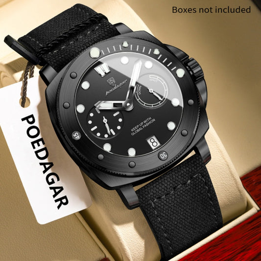 Men's Quartz Watch - POEDAGAR 's with Nylon Strap 3ATM Waterproof, Multi-Function Sport for - main product view