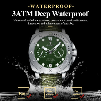 Men's Quartz Watch - POEDAGAR 's with Nylon Strap 3ATM Waterproof, Multi-Function Sport for - product detail view 4