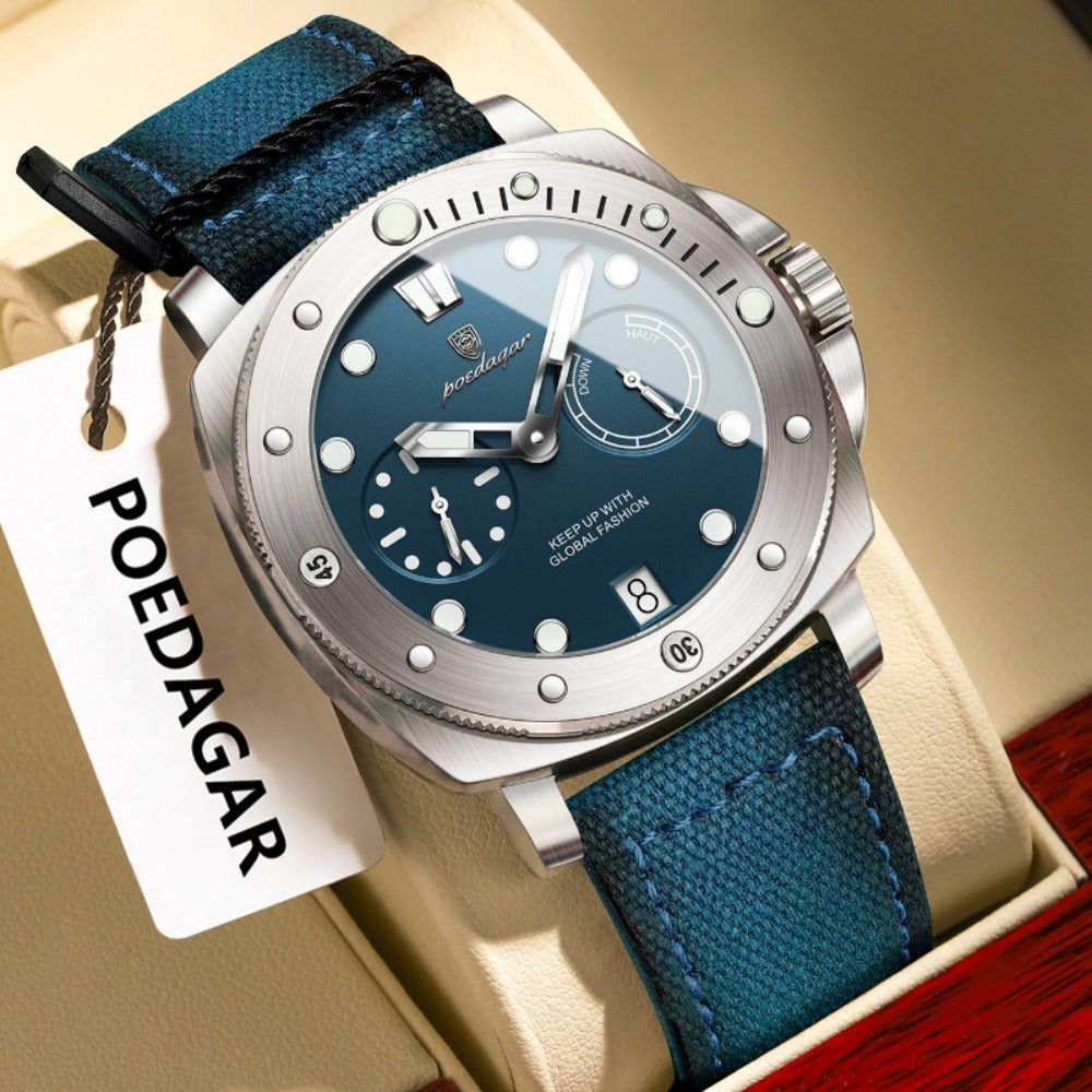 Men's Quartz Watch - POEDAGAR 's with Nylon Strap 3ATM Waterproof, Multi-Function Sport for - product detail view 5