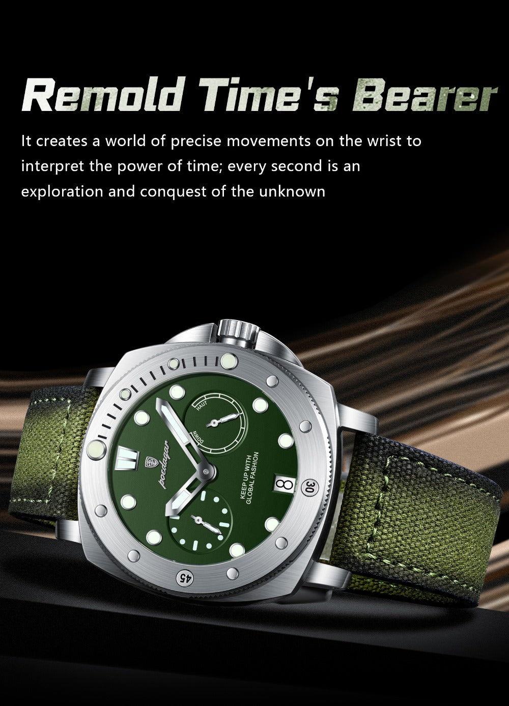 Men's Quartz Watch - POEDAGAR 's with Nylon Strap 3ATM Waterproof, Multi-Function Sport for - product detail view 23