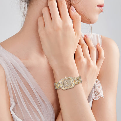 Women's Quartz Watch - Rhinestone for Square Dial Bling Luxury Analog Dress Wristwatch Sparkling - product detail view 7