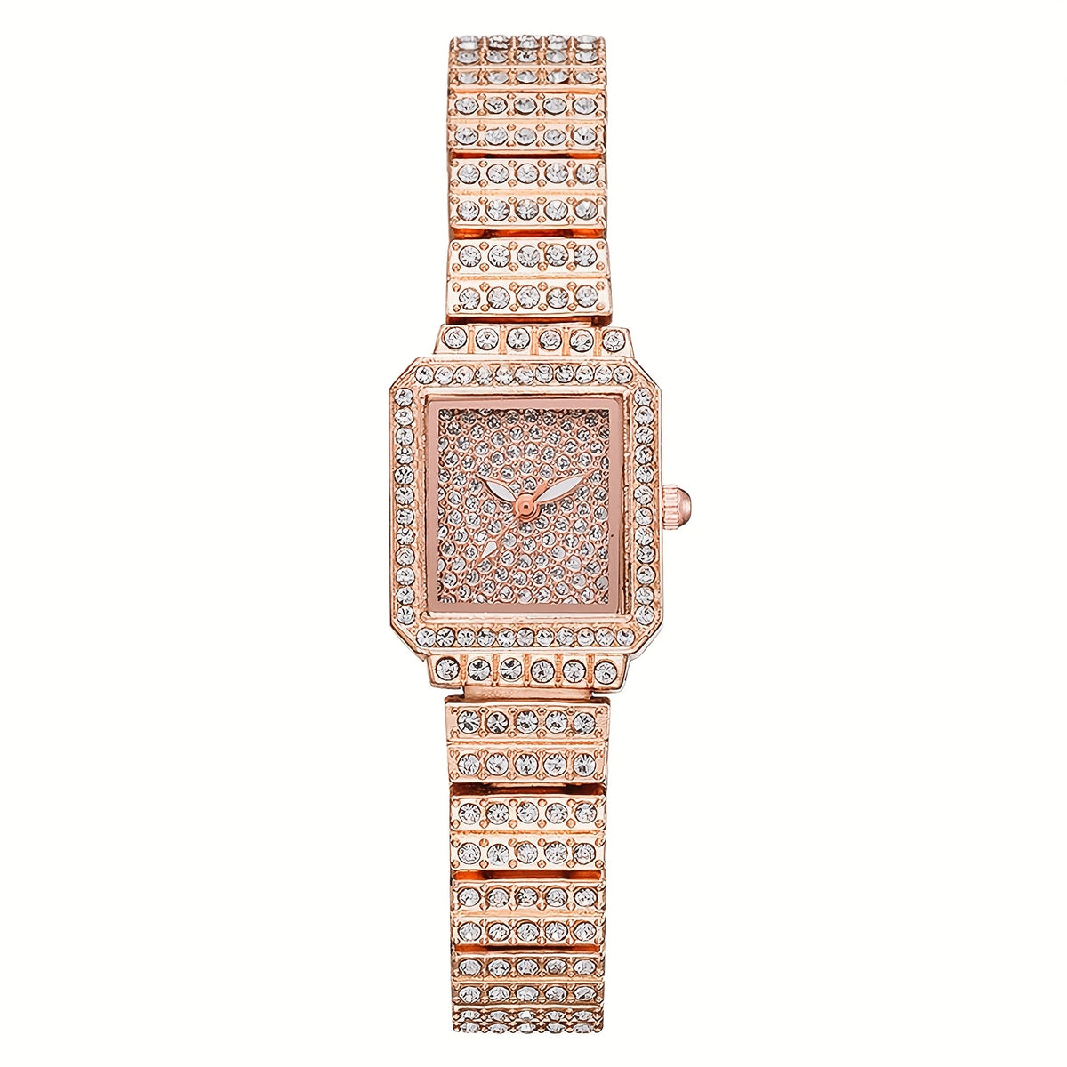 Women's Quartz Watch - Rhinestone for Square Dial Bling Luxury Analog Dress Wristwatch Sparkling - product detail view 11