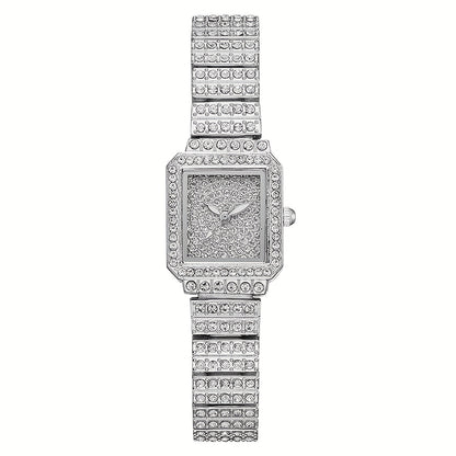 Women's Quartz Watch - Rhinestone for Square Dial Bling Luxury Analog Dress Wristwatch Sparkling - product detail view 12