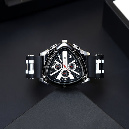Men's Quartz Watch - 's 3pcs Set with Triangular Dial & Silicone Strap - Fashion Date Display - product detail view 26