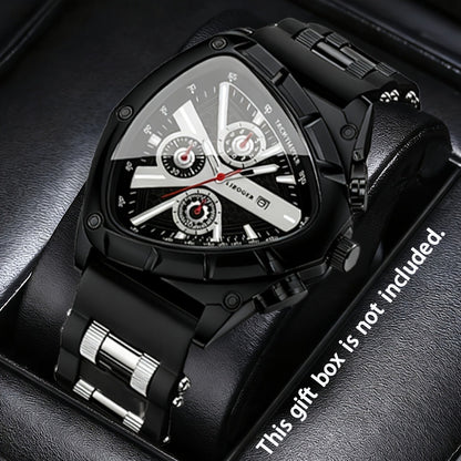 Men's Quartz Watch - 's 3pcs Set with Triangular Dial & Silicone Strap - Fashion Date Display - product detail view 28