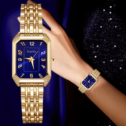 Women's Quartz Watch - 's & Bangle Set 2pcs Vintage Rectangular Dial with Trendy Open Bangle - product detail view 40