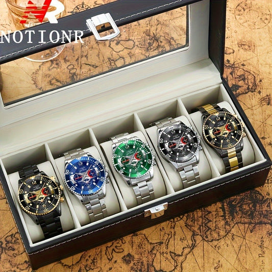 Men's Quartz Watch - 's Business with Calendar & Adjustable Strap - Versatile Analog Wristwatch - main product view