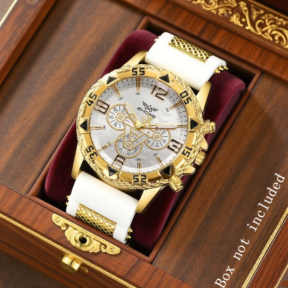 Men's Quartz Watch - 's Business with Silicone Strap Luxury Calendar Wristwatch, Casual Sport - product detail view 14