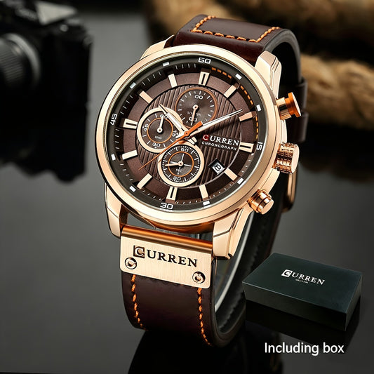 Men's Quartz Watch - 's Chronograph Sport Stopwatch, Date Display, Round Dial Wristwatch for in - main product view