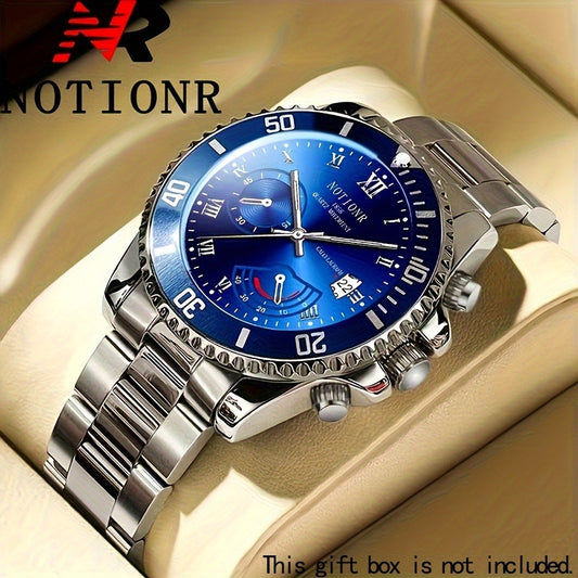 Men's Quartz Watch - 's Classic Business | Stainless Steel Wristwatch with Date Display, Sleek - main product view