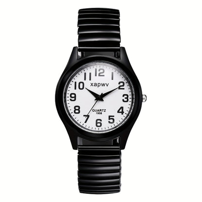 Men's Quartz Watch - 's Elastic Stretch Analog Wristwatch with Expandable Alloy Strap, Large - product detail view 9