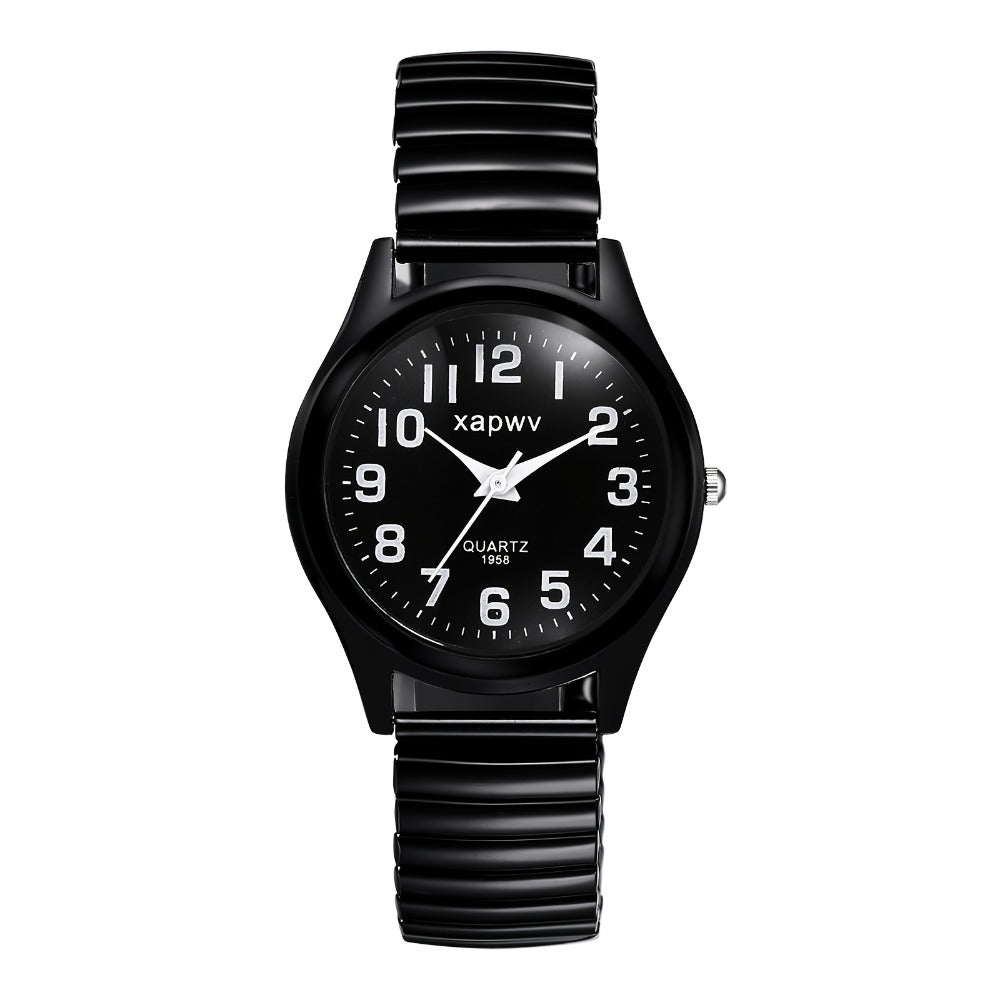 Men's Quartz Watch - 's Elastic Stretch Analog Wristwatch with Expandable Alloy Strap, Large - product detail view 11
