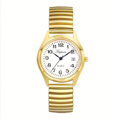 Men's Quartz Watch - 's Elastic Stretch Analog Wristwatch with Expandable Alloy Strap, Large - product detail view 14