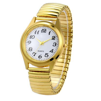 Men's Quartz Watch - 's Elastic Stretch Analog Wristwatch with Expandable Alloy Strap, Large - product detail view 16