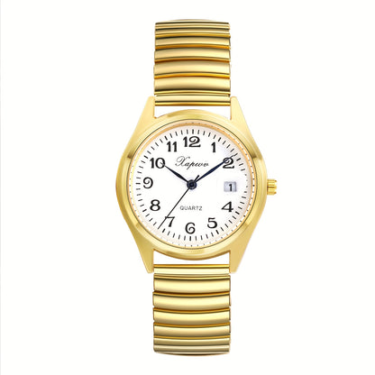 Men's Quartz Watch - 's Elastic Stretch Analog Wristwatch with Expandable Alloy Strap, Large - product detail view 22