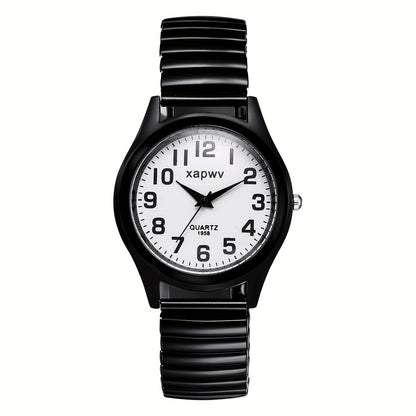 Men's Quartz Watch - 's Elastic Stretch Analog Wristwatch with Expandable Alloy Strap, Large - product detail view 23