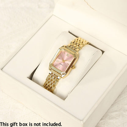 Women's Quartz Watch - 's Elegant Retro Luxury Heart Chain Rectangular Dial Court Style Stainless - product detail view 4