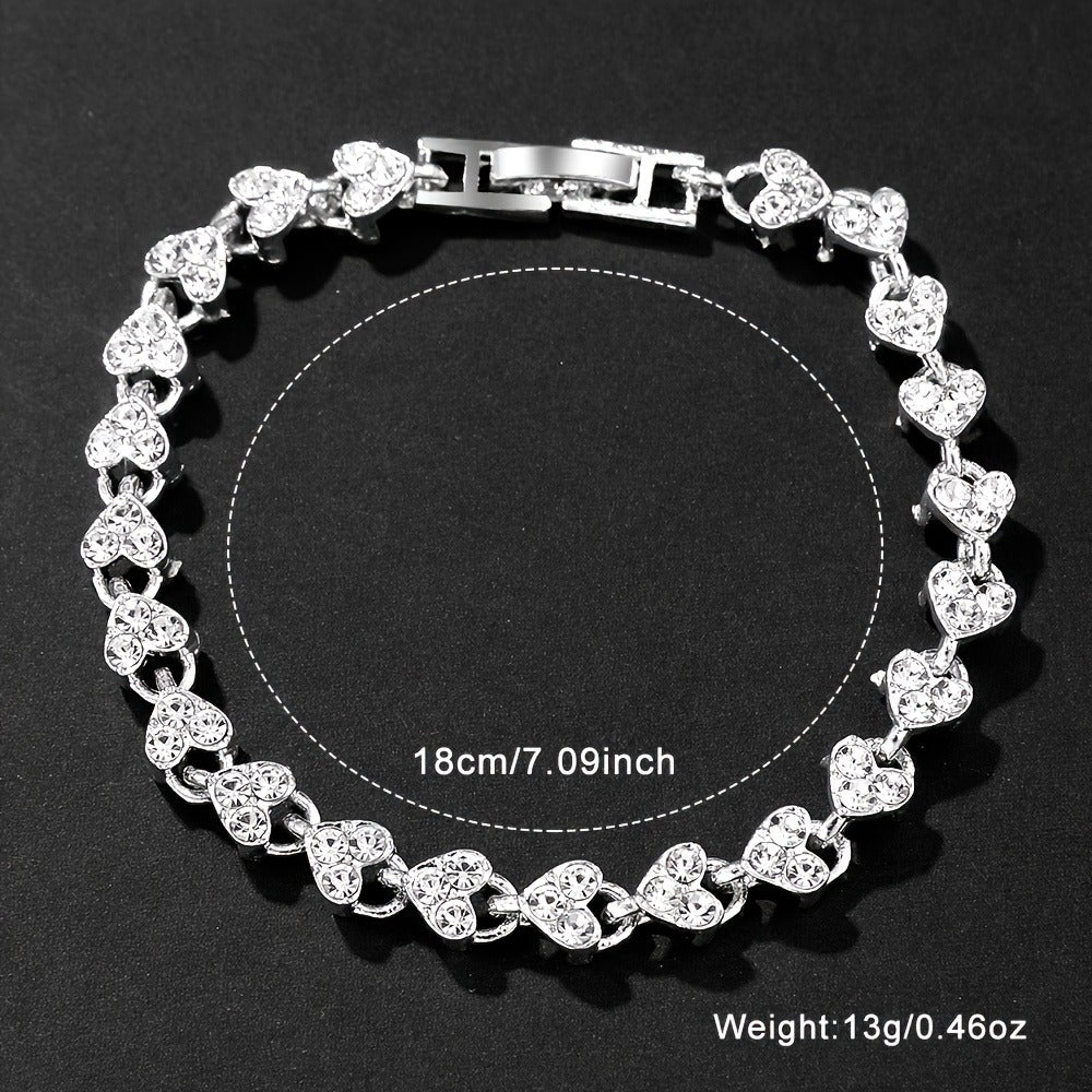 Women's Quartz Watch - 's Elegant Retro Luxury Heart Chain Rectangular Dial Court Style Stainless - product detail view 17