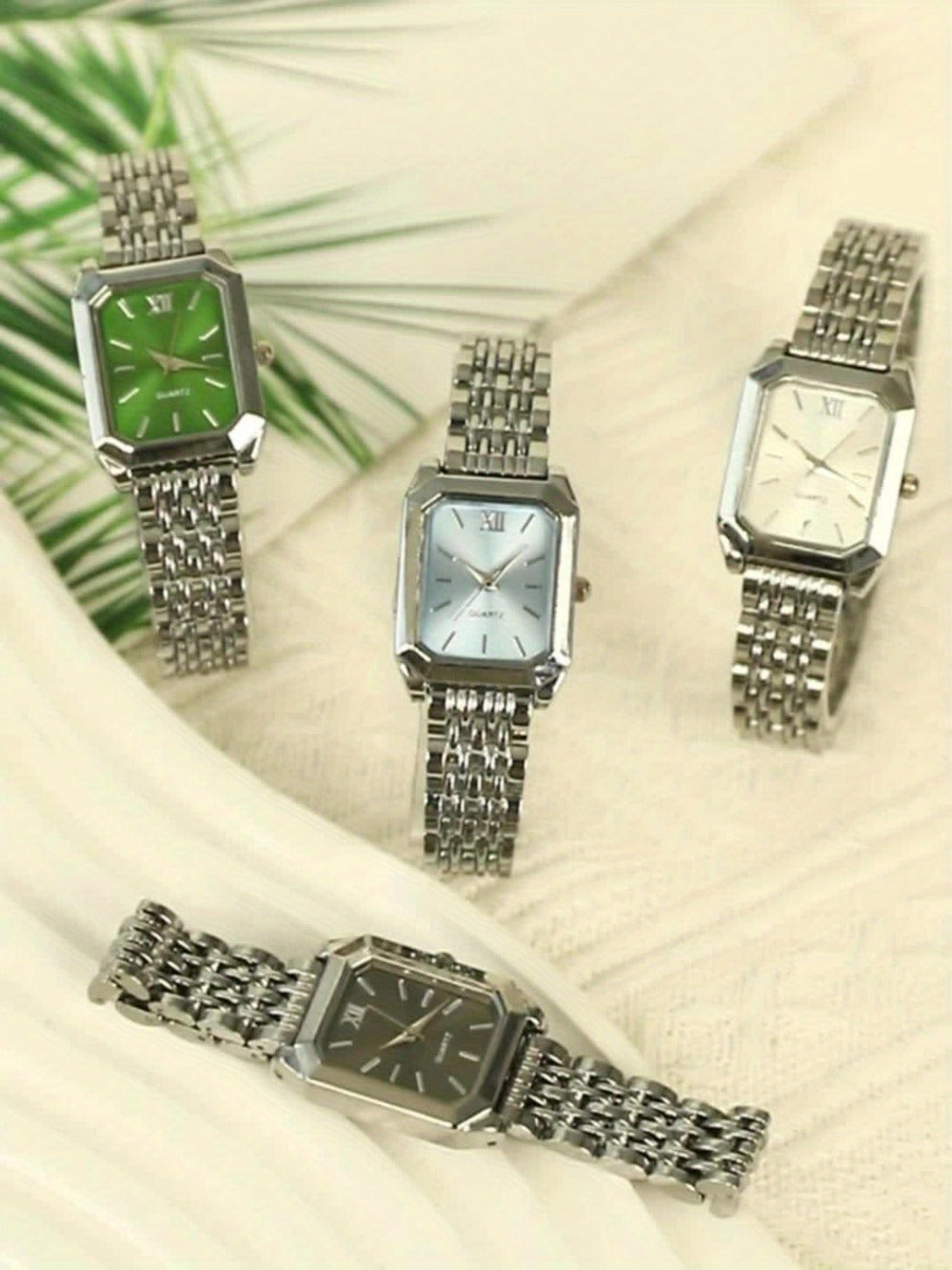 Women's Quartz Watch - 's Elegant Retro Luxury Heart Chain Rectangular Dial Court Style Stainless - product detail view 19
