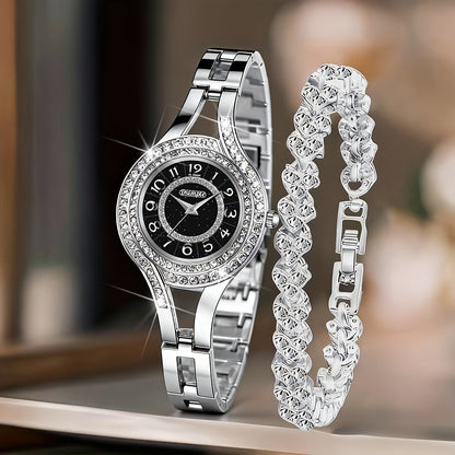 Women's Quartz Watch - 's Elegant Retro Luxury Heart Chain Rectangular Dial Court Style Stainless - product detail view 21