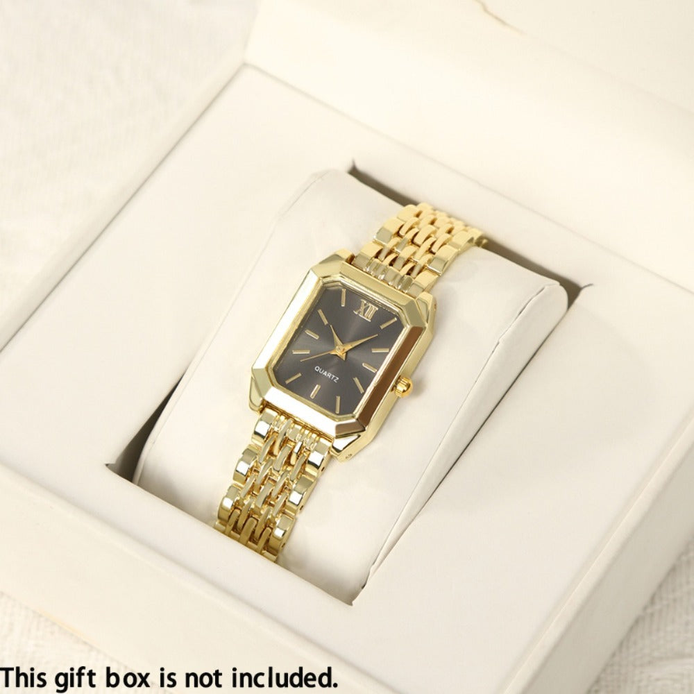 Women's Quartz Watch - 's Elegant Retro Luxury Heart Chain Rectangular Dial Court Style Stainless - product detail view 29