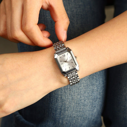 Women's Quartz Watch - 's Elegant Retro Luxury Heart Chain Rectangular Dial Court Style Stainless - product detail view 30