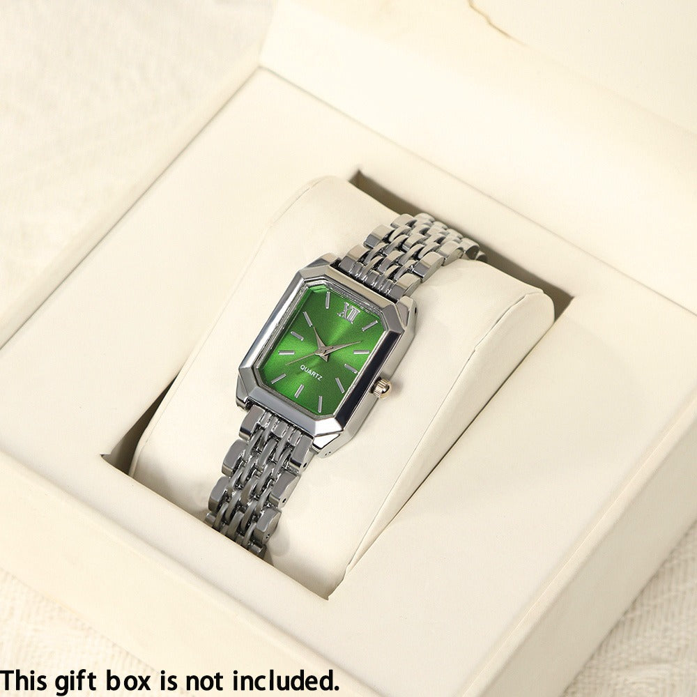 Women's Quartz Watch - 's Elegant Retro Luxury Heart Chain Rectangular Dial Court Style Stainless - product detail view 32