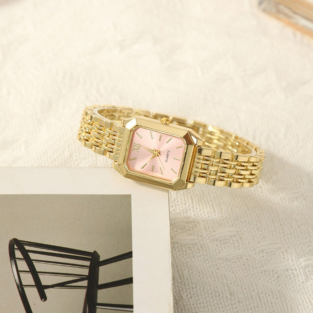 Women's Quartz Watch - 's Elegant Retro Luxury Heart Chain Rectangular Dial Court Style Stainless - product detail view 34