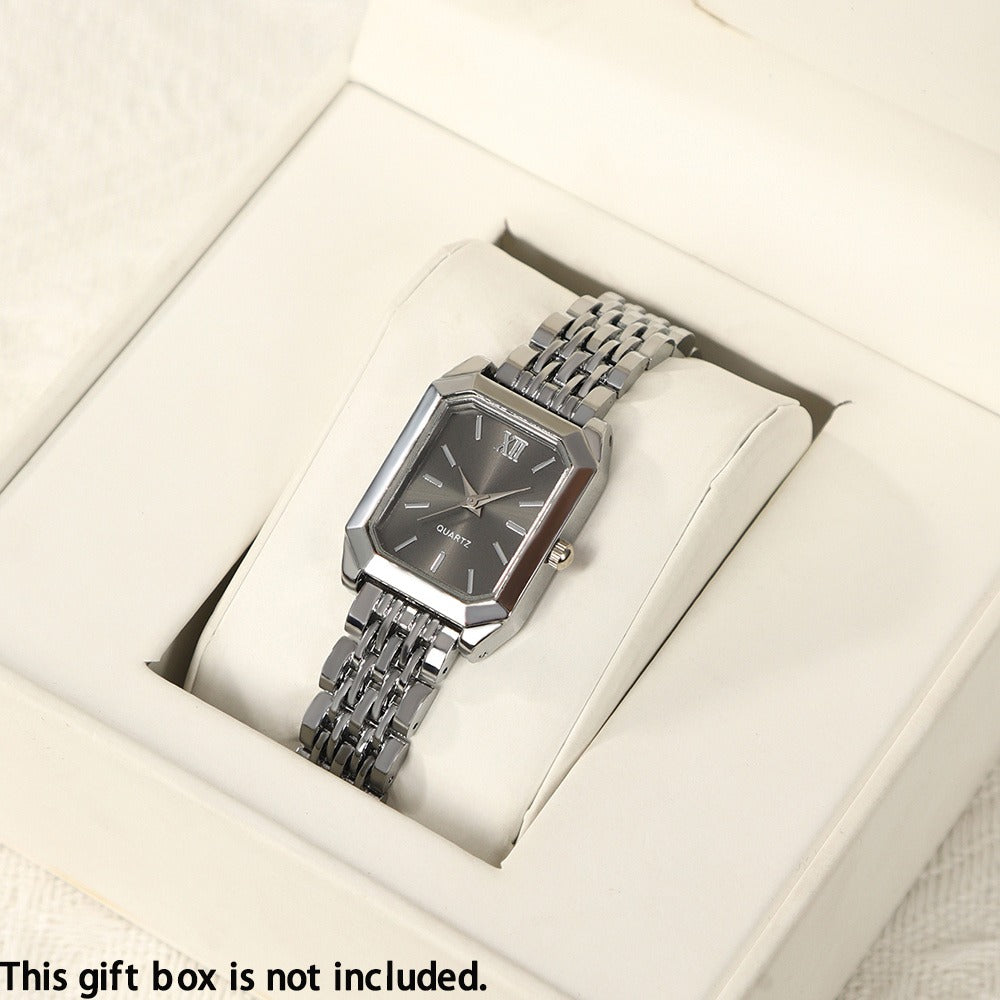 Women's Quartz Watch - 's Elegant Retro Luxury Heart Chain Rectangular Dial Court Style Stainless - product detail view 36