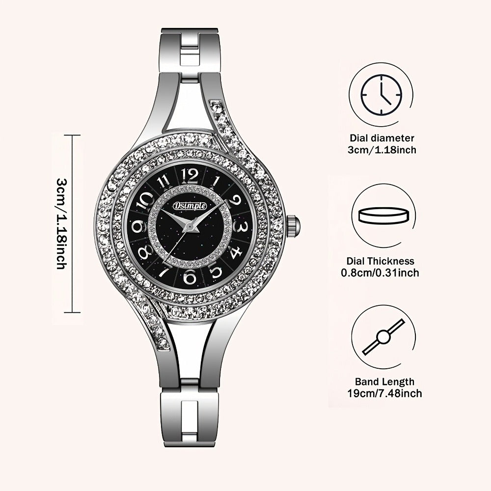 Women's Quartz Watch - 's Elegant Retro Luxury Heart Chain Rectangular Dial Court Style Stainless - product detail view 40
