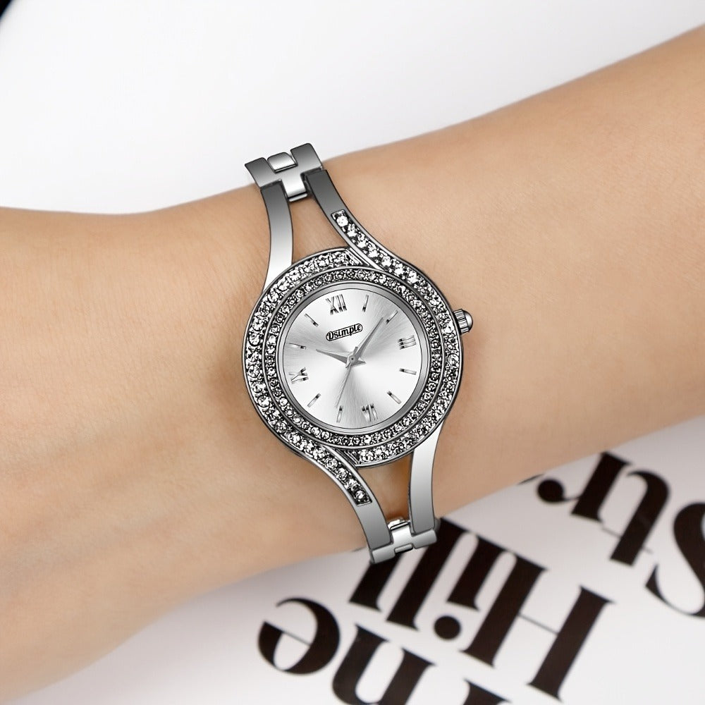 Women's Quartz Watch - 's Elegant Retro Luxury Heart Chain Rectangular Dial Court Style Stainless - product detail view 41