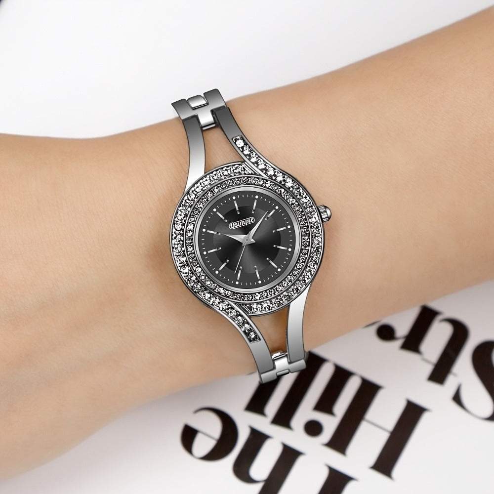 Women's Quartz Watch - 's Elegant Retro Luxury Heart Chain Rectangular Dial Court Style Stainless - product detail view 42