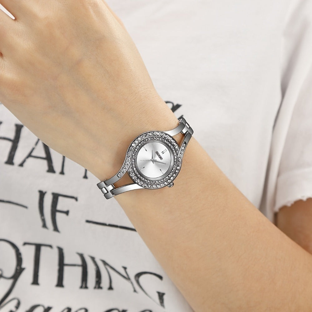 Women's Quartz Watch - 's Elegant Retro Luxury Heart Chain Rectangular Dial Court Style Stainless - product detail view 43